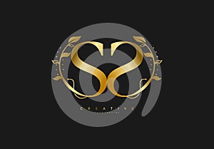 Initial SS Letter Linked Swoosh Rounded Monogram Logotype