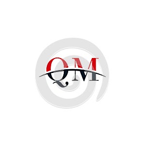 Initial Swoosh Logo Symbol QM