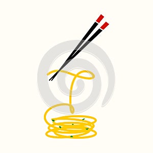 Initial T Noodle Chopstick logo