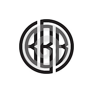 Initial three letter logo circle BBB black outline stroke photo