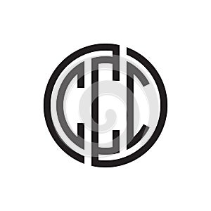 Initial three letter logo circle CCC black outline stroke