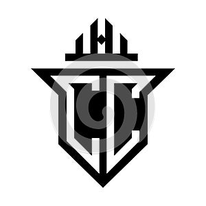 initial two letter cc shield unique logo