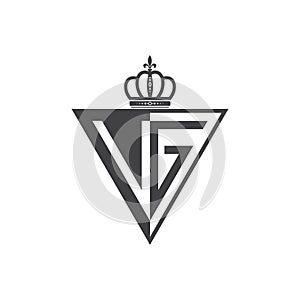 Initial two letter VG half logo triangle black photo