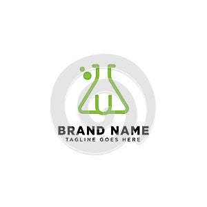 initial u molecular dna logo design template vector illustration icon element