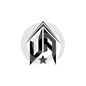 Initial UA logo design with Shape style, Logo business branding