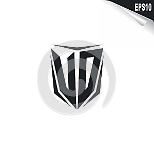 Initial UD logo design with Shield style, Logo business branding