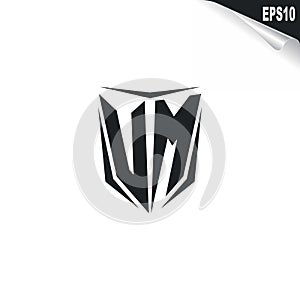 Initial UM logo design with Shield style, Logo business branding photo