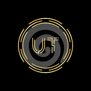Initial UT Logo Creative Typography Vector Template. Digital Abstract Letter UT Logo Design