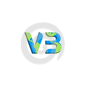 Initial VB logo design with World Map style, Logo business branding