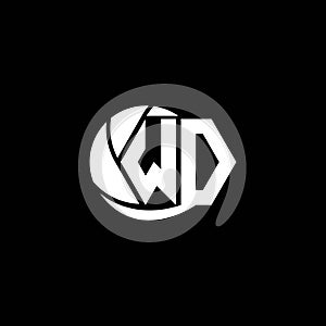 Initial WD logo design Geometric and Circle style, Logo business branding