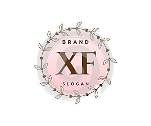 Initial XF feminine logo. Usable for Nature, Salon, Spa, Cosmetic and Beauty Logos. Flat Vector Logo Design Template Element