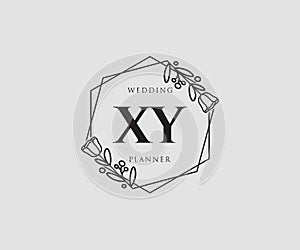 Initial XY feminine logo. Usable for Nature, Salon, Spa, Cosmetic and Beauty Logos. Flat Vector Logo Design Template Element