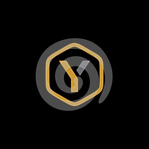 Initial F hexagon logo vector template