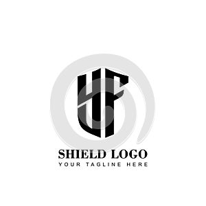 Initial YF letter with shield style logo template vector