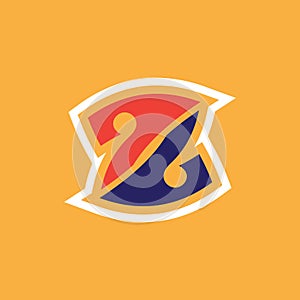 Initial Z Cool Modern logo design, element graphic illustration template on yellow background