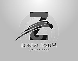 Initial Z Letter Eagle Logo Icon with Creative Eagle Head Vector Illustration Design