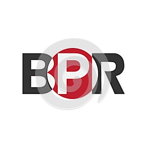 Initials BPR letters logo design. BPR Circle logo template vector red and black color. RPB icon design. RBP gaming logo design