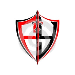 Initials F Y Shield Armor Sword for logo design inspiration