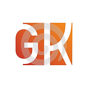 Initials GK letters logo vector images design. KG logo monogram orange color PNG images. GK letter logo design photo