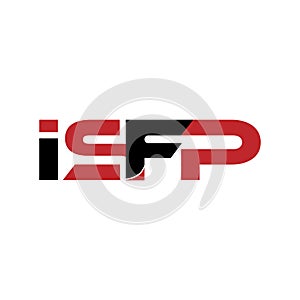 Initials ISFP letters logo design. .IS or FP gaming logo design. PFSI logo template vector icon photo