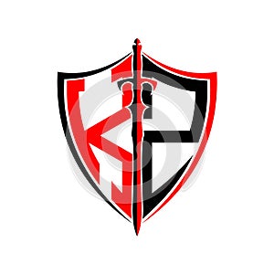 Initials K Z Shield Armor Sword for logo design inspiration