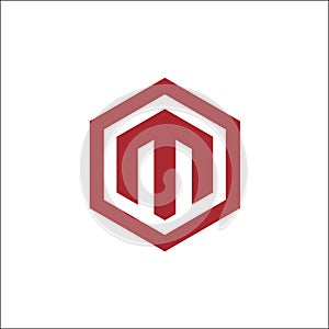 Initials M hexagon logo vector