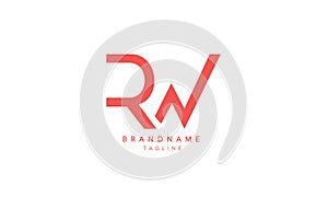 Initials Monogram logo RW