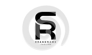Initials Monogram logo SR