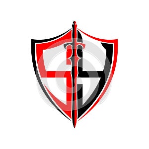 Initials S Y Shield Armor Sword for logo design inspiration