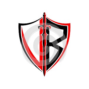 Initials V B Shield Armor Sword for logo design inspiration