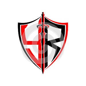 Initials Y R Shield Armor Sword for logo design inspiration