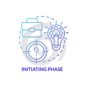 Initiating phase blue gradient concept icon