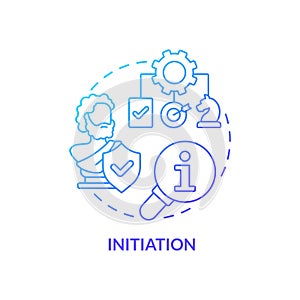 Initiation blue gradient concept icon