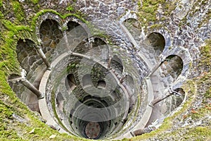 Initiation well at Quinta da Regaleira. Sintra, Portugal photo