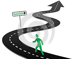 Initiative begin journey highway curves to success photo