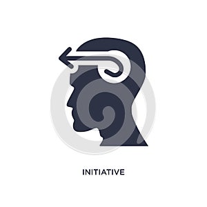 initiative icon on white background. Simple element illustration from brain process concept