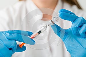 injecting injection vaccine vaccination medicine flu woman doctor