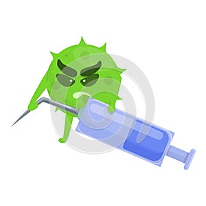 Injection antibiotic resistance icon, cartoon style