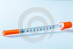 Injection closeup on isolated white background
