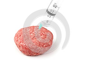 Injection of drugs in an hamburger