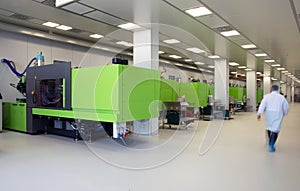 Injection molding of biomedical products in clean room