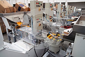 Injection molding machines in a large factory