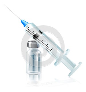 Injection Syringe Medicine VialsMedical Vaccine photo