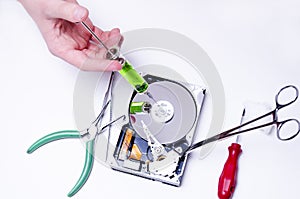 Injection in to hard drive