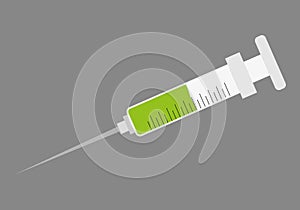 Injection with vaccine to prevent diseases.