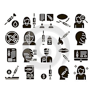 Injections Collection Elements Icons Set Vector