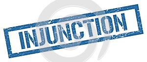 INJUNCTION blue grungy rectangle stamp photo