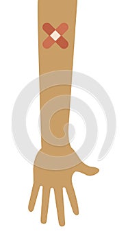 injured arm with band aid icon
