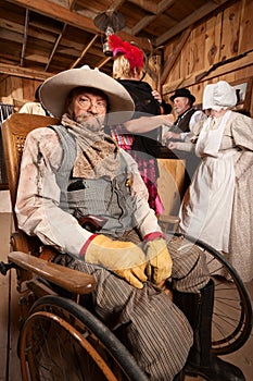 Injured Cowboy in Wheelchair