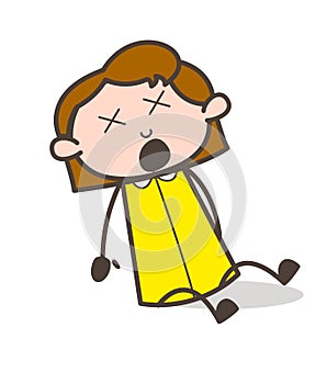 Injured Girl Screaming in Pain Vector